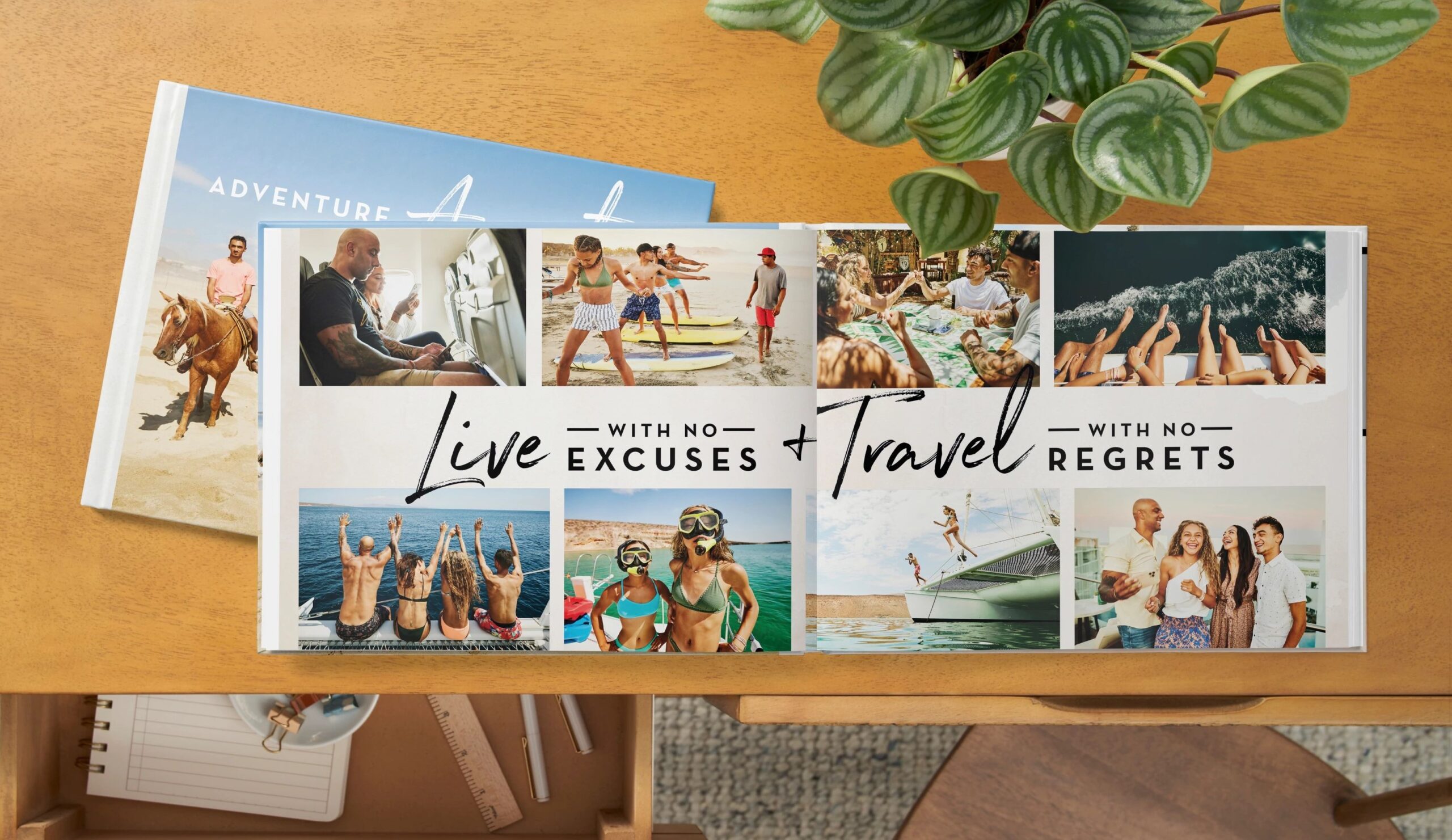 travel quote in a custom photo book