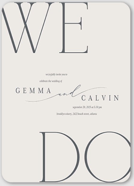 modern layout wedding invitation