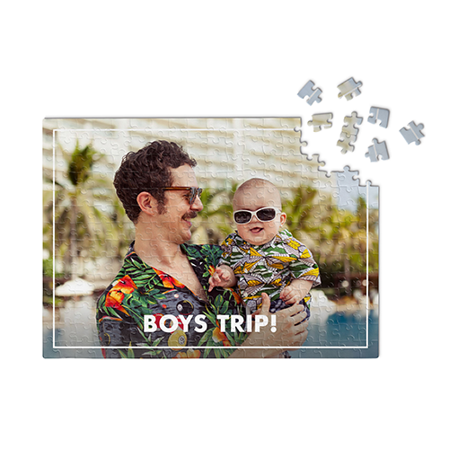 photo puzzle with picture of dad and baby