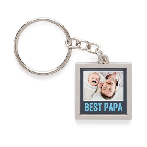 keychain that says best pap with photo of father and baby