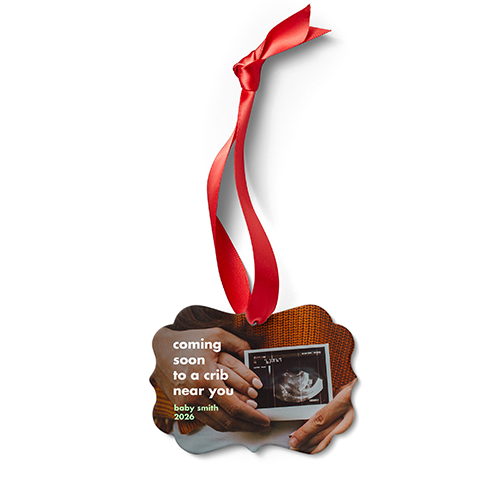 pregnancy announcement photo Christmas ornament