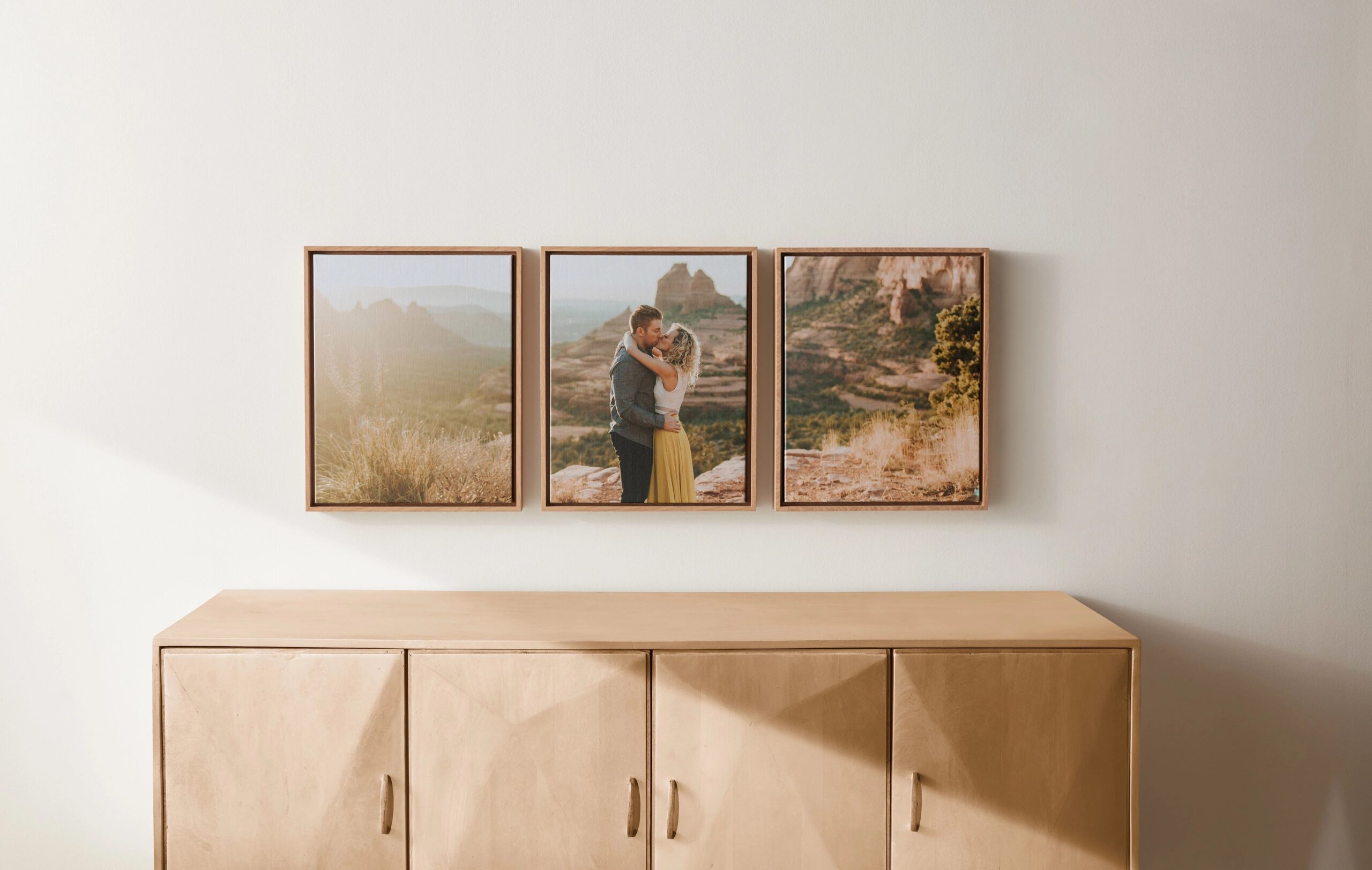 three across framed canvas print