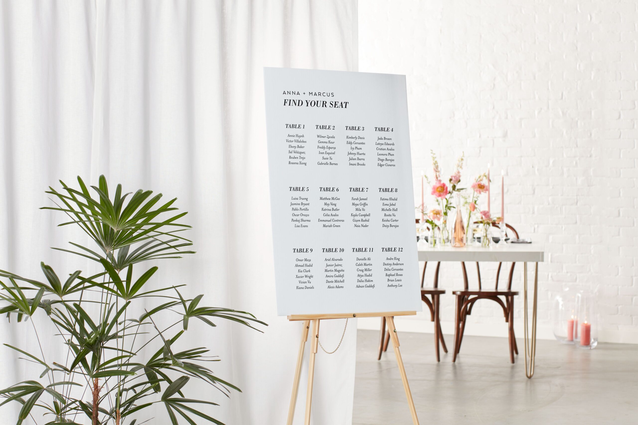 wedding seating chart