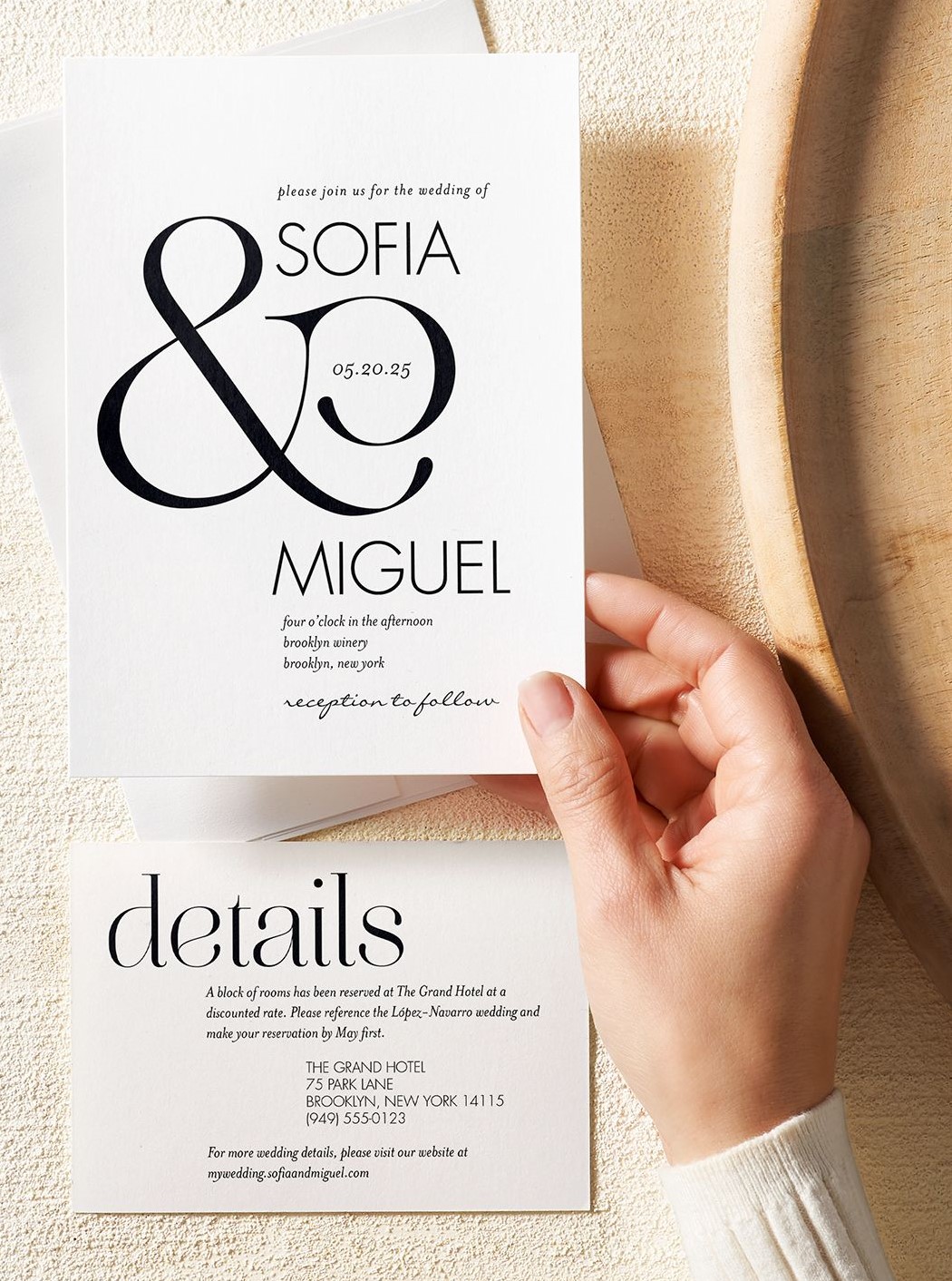 wedding invitation and enclosure card