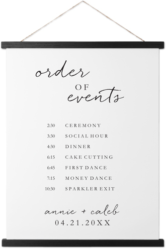 order of events wedding sign