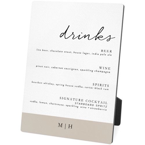 wedding menu sign
