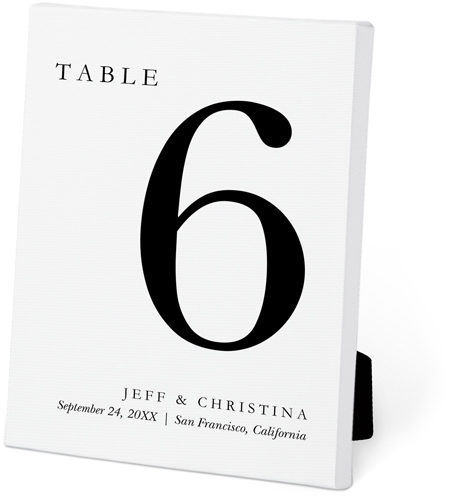 wedding table number sign