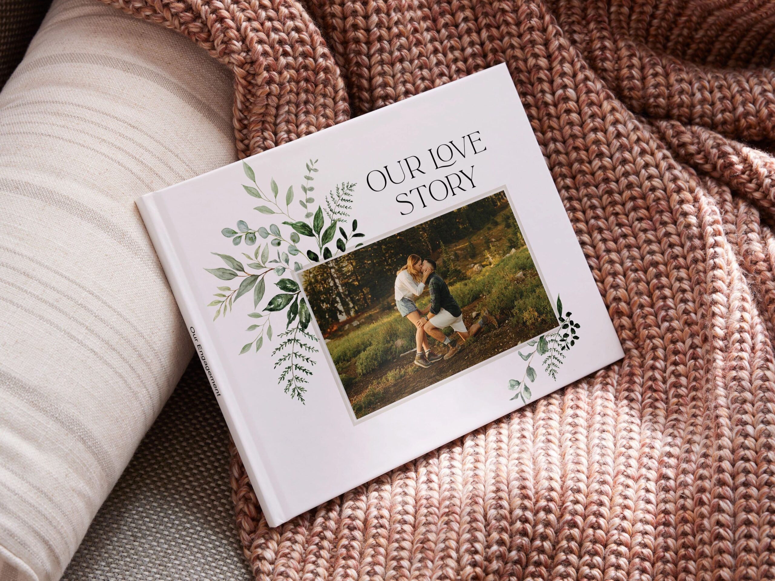 love story photo book with picture of engagement