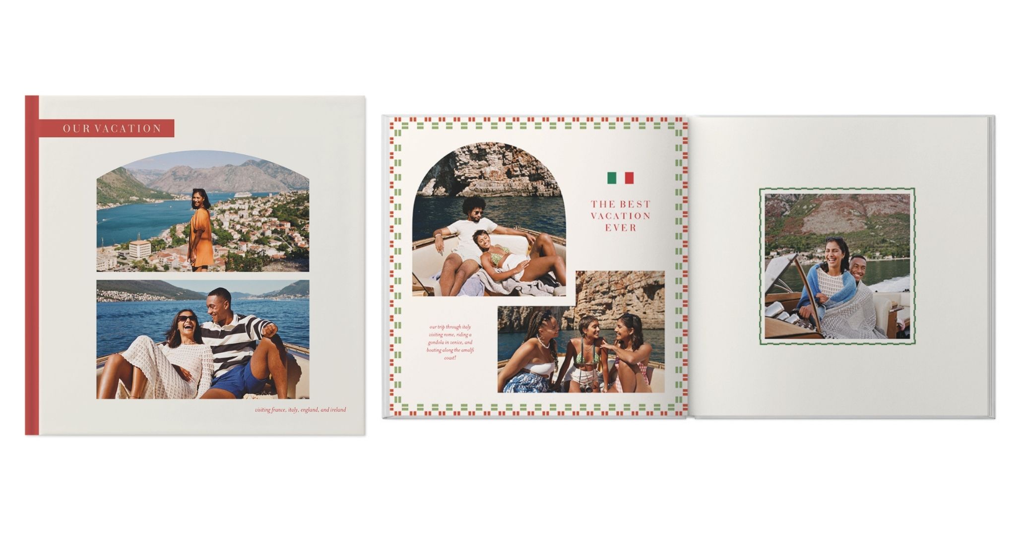 travel photo book highlighting europe vacation