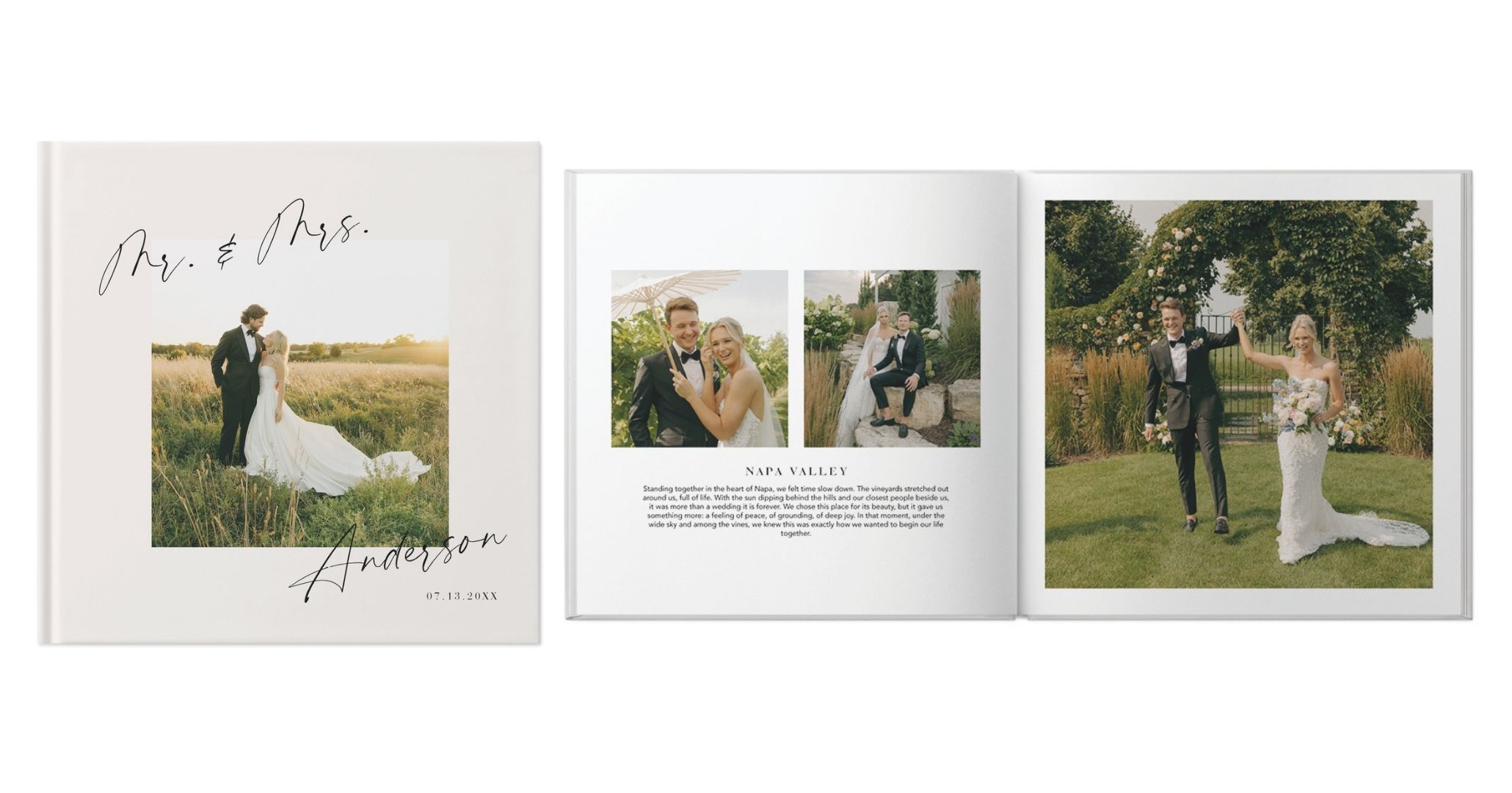classic wedding photo book design style