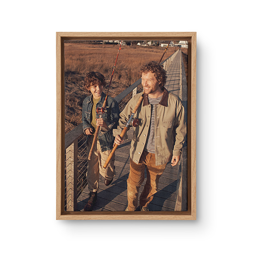 father and son photo on a canvas print