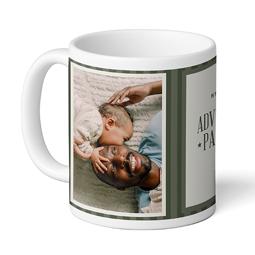 photo mug with picture of father and baby