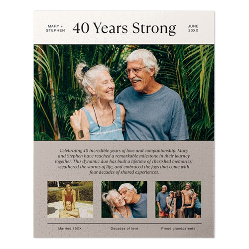 40 years strong anniversary photo puzzle