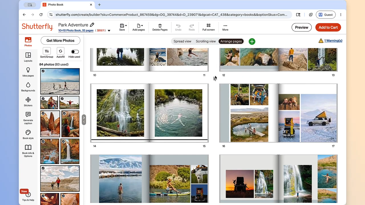 autofill in photo book builder