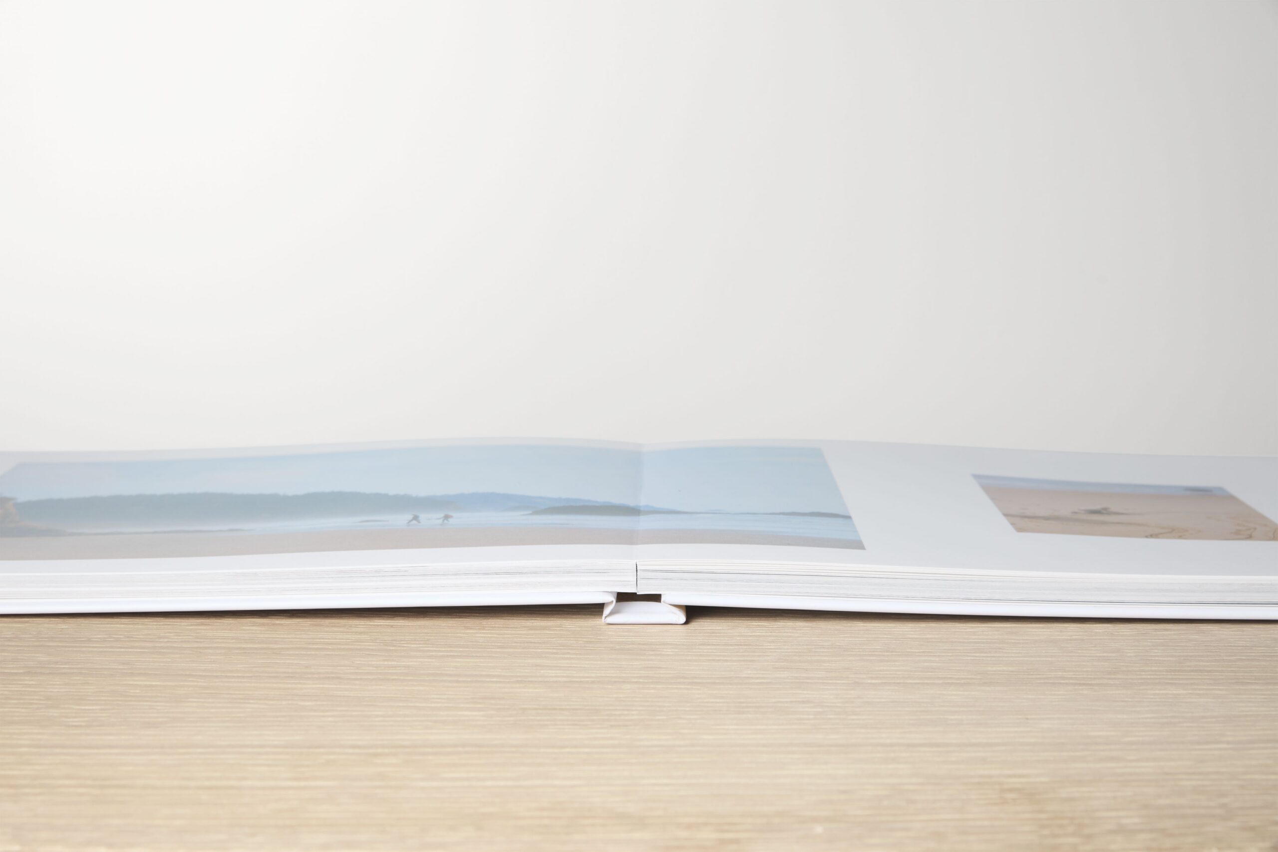 open photo book with deluxe layflat pages